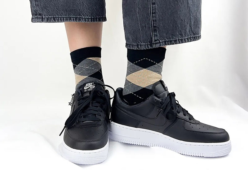 經典菱格紋-灰米棕 厚襪款(2種尺寸) 